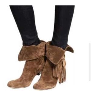 CHLOE Suede Ford Over Heeled Boots Women's 39/9 No Box